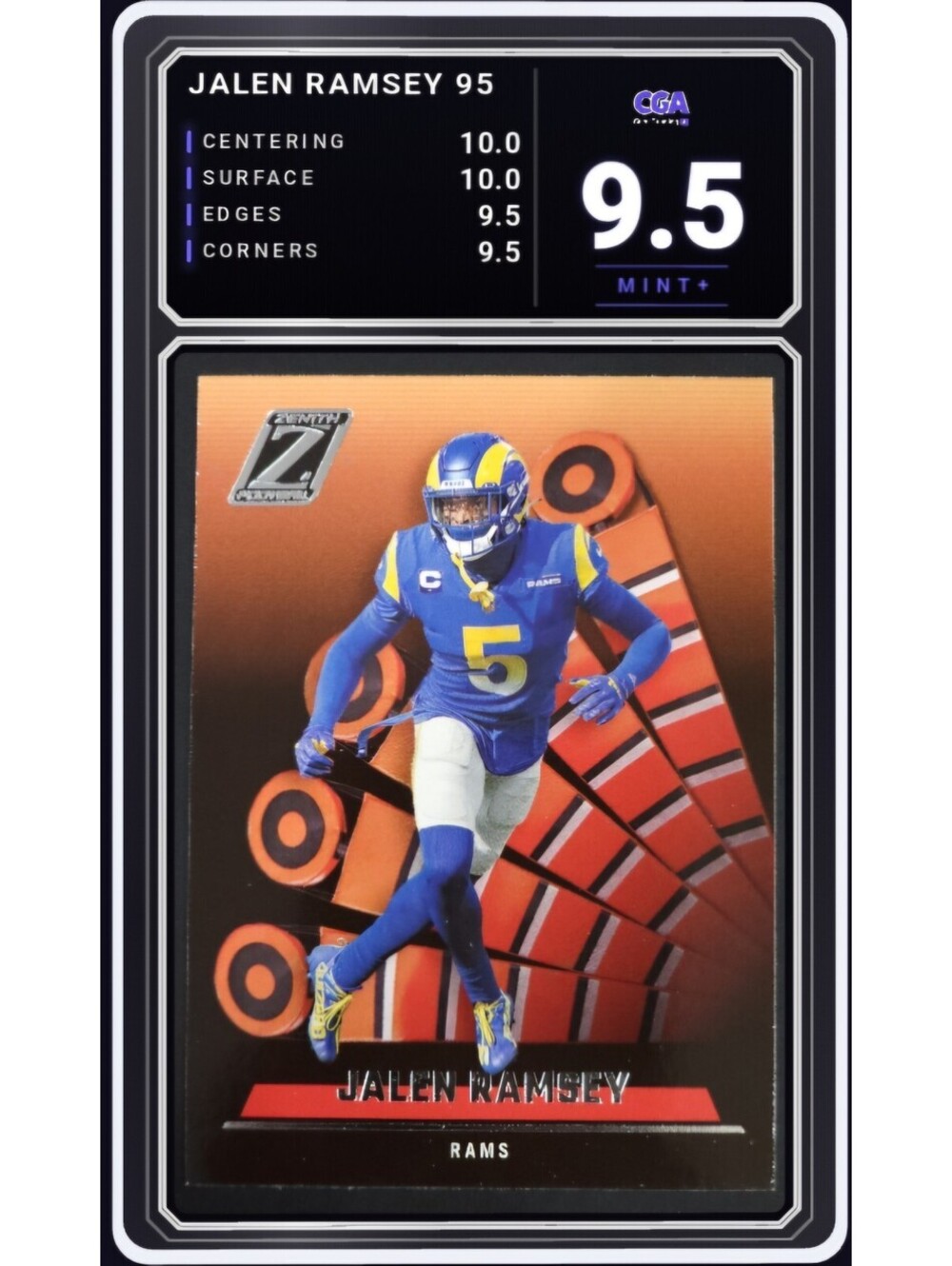 2022 Panini Zenith #95 Jalen Ramsey Los Angeles Rams NFL - CGA 9.5 Digital Grade